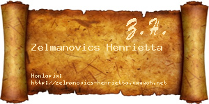 Zelmanovics Henrietta névjegykártya